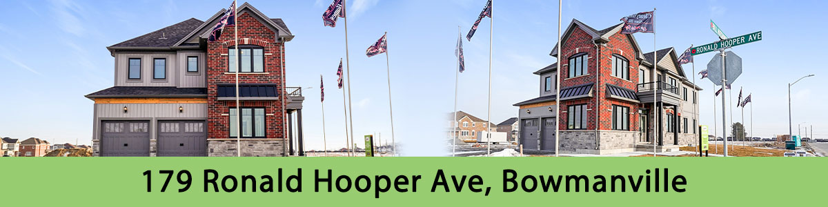 Outside of model home in Orchard East neighbourhood - 179 Ronald Hooper Ave Banner Image